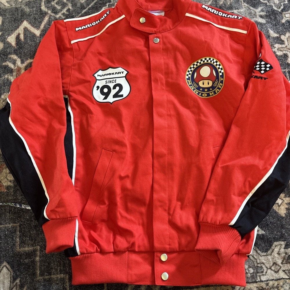 Mario Kart Heavy Canvas Racing Jacket Size XS Red Nintendo Epic Universe